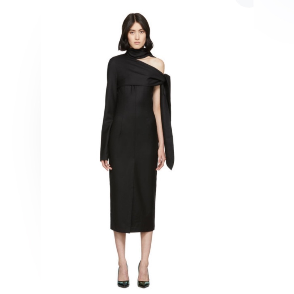 NWT Materiel Tbilisi Black Open Shoulder Dress Size Medium